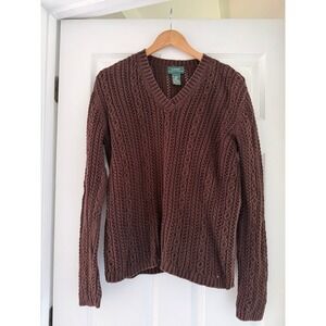 Vintage Ralph Lauren Womens Knit V Neck Sweater Coastalcore 90s